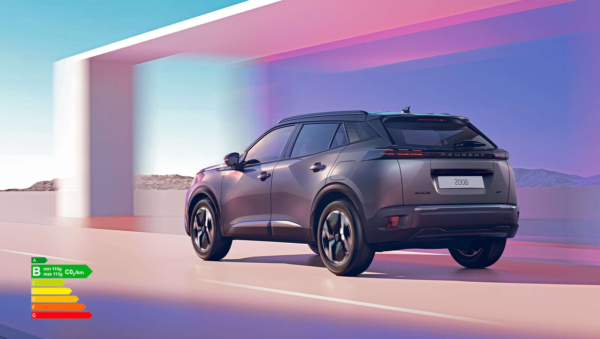 Peugeot 2008, вигляд ззаду з лівого боку